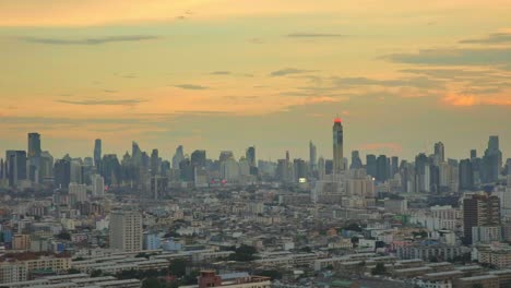 beautiful scenic skyline of bangkok in thailand with skyscrapers in the distance