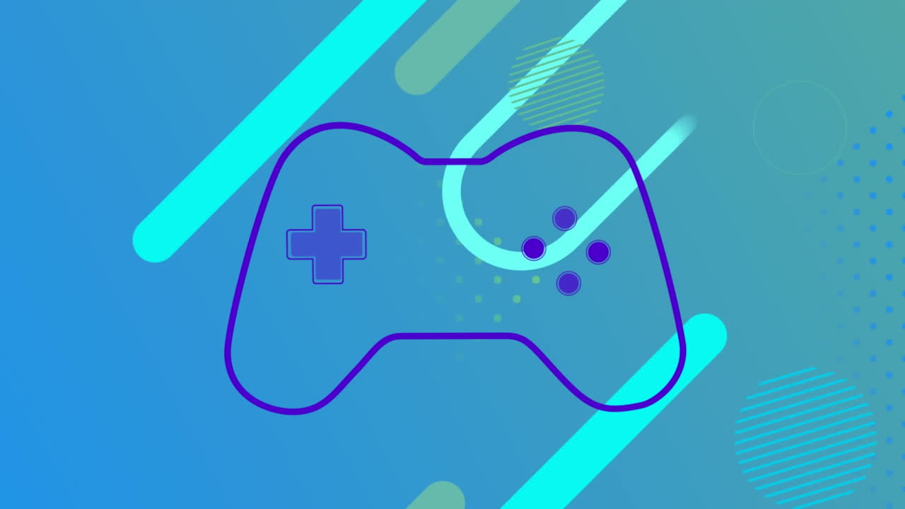 Animation of video game pad over abstract pattern