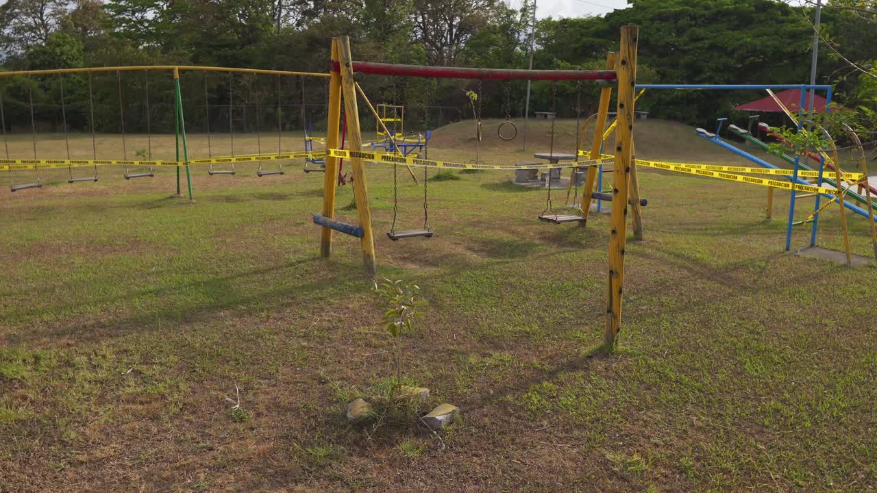 Taped Up Playground in Park Closed Due to Quarantine