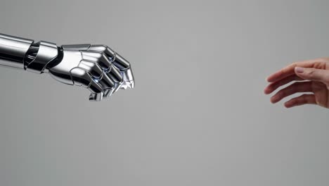 human and robot hands interacting