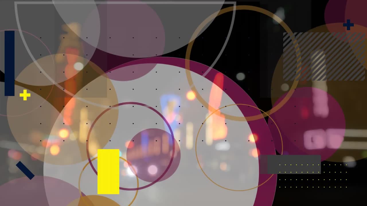 animación de formas coloridas sobre un fondo borroso