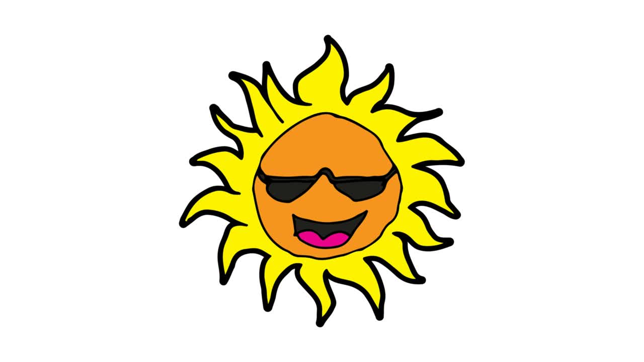 아이들은 태양의 주제로  바탕을 그립니다.