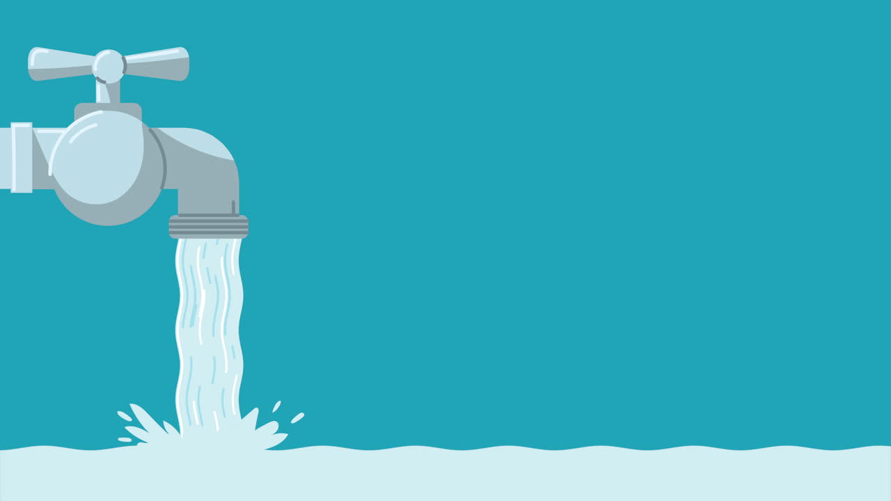 animazione liquida del rubinetto dell'acqua