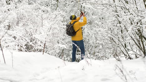 backpacker on the snow