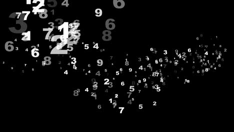 numbers explosion animation, rendering, background, loop