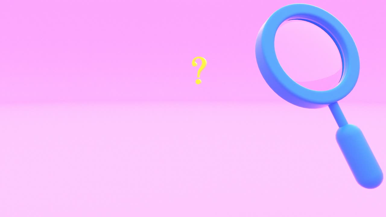 lente de ampliación signo de interrogación búsqueda enfoque mirada capaz de bucle sin costuras 4k