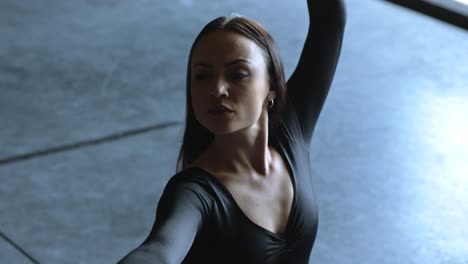 Dancer-in-red-skirt-performing-flamenco-on-studio