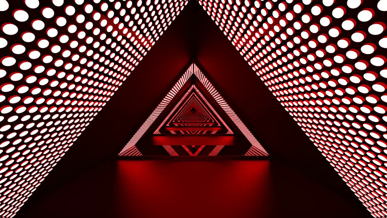 bucle triángulo rojo abstracto túnel de fondo futurista