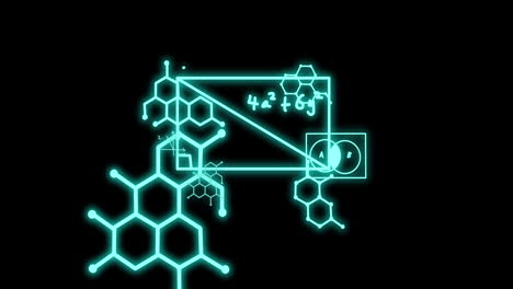 animación del procesamiento de datos científicos sobre un fondo negro