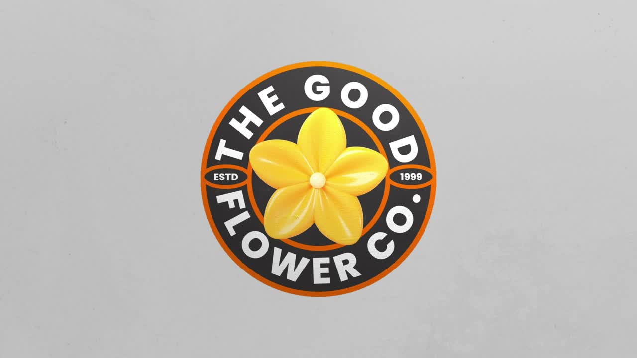 Rivelazione animata del logo di The Good Flower Co