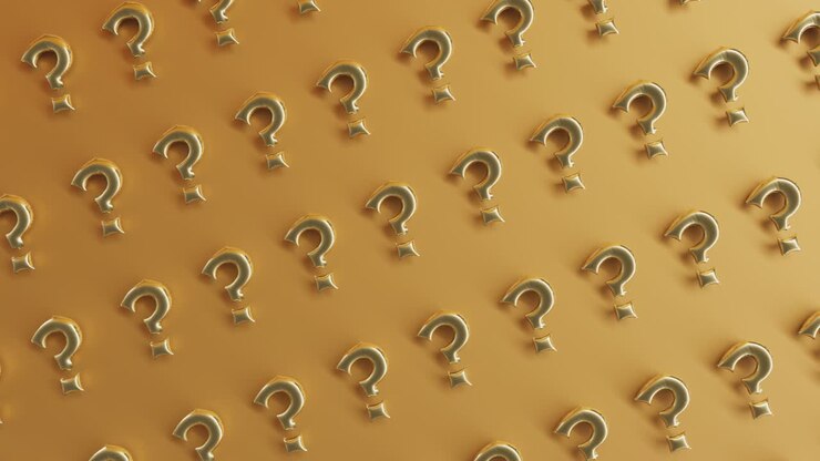 golden question mark on yellow background fat questions and answer concept animation