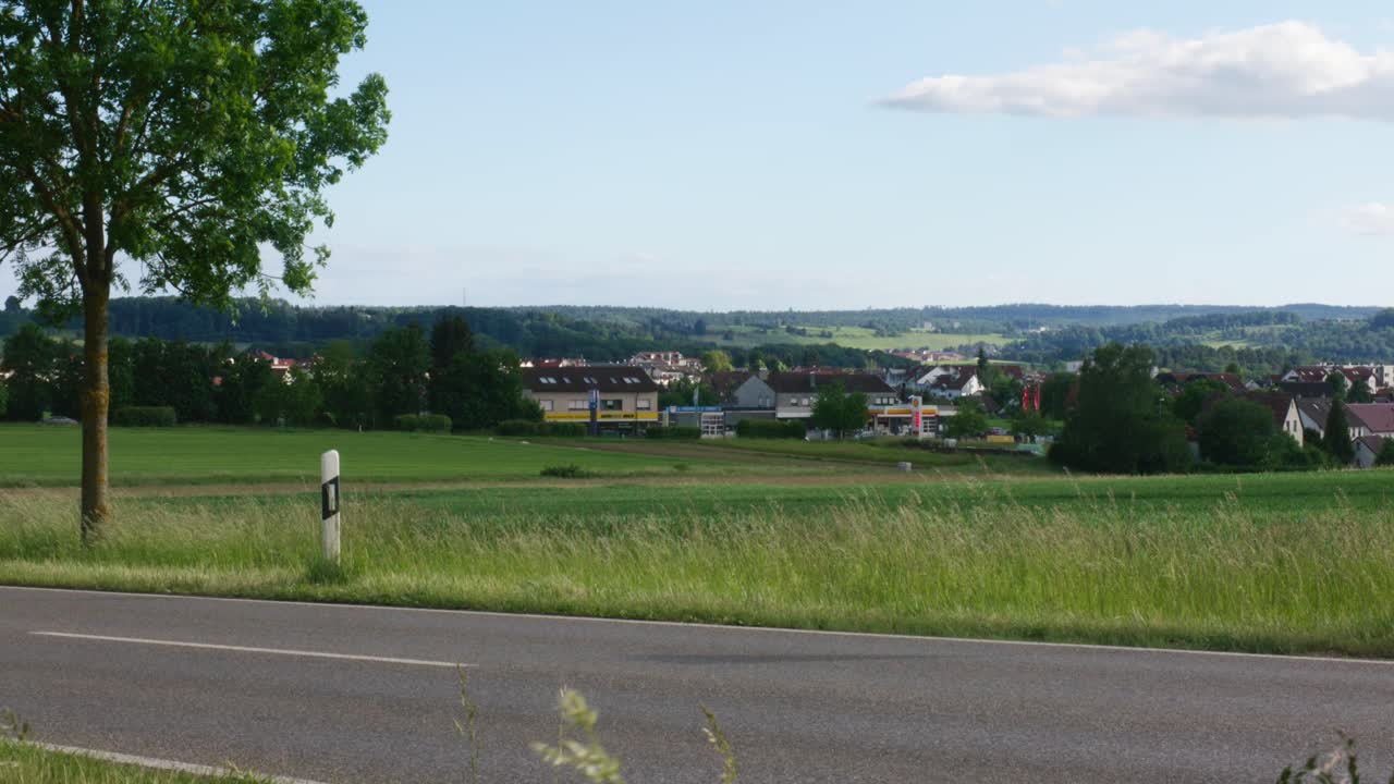Countryside road timelapse at noon in Stuttgart, Germany, Baden wurttemberg Europe