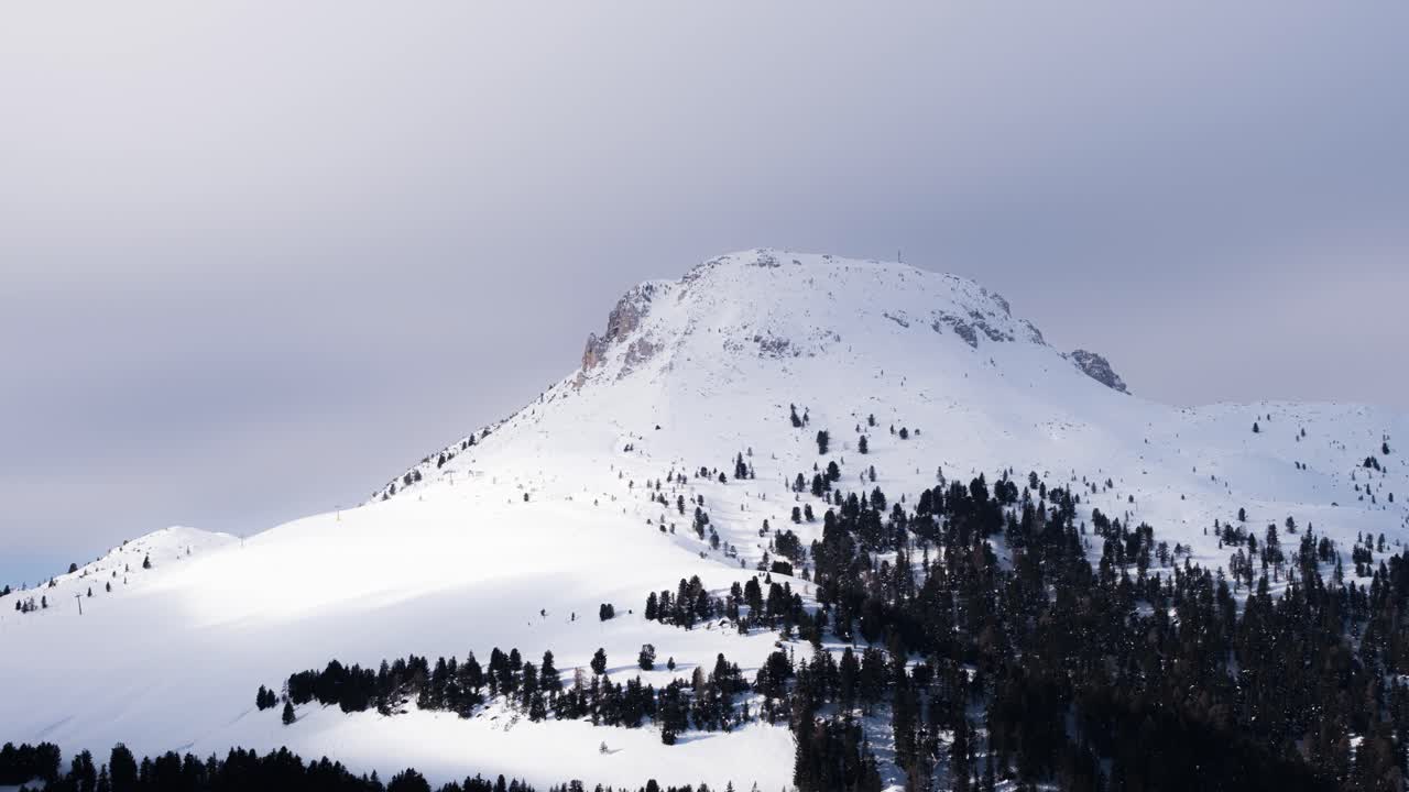  Motion lapse of snow-capped Corno Bianco mountain, Italy