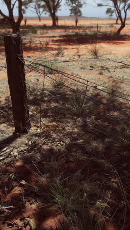 close up of a fence post in the australian outback