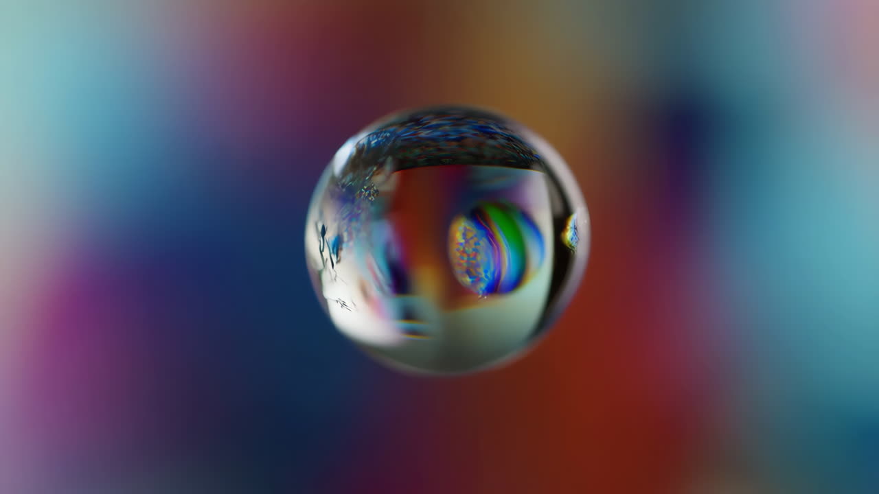 Abstract Sphere with Colorful Reflections and Refractions