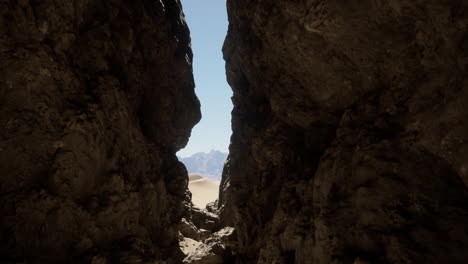 desert canyon with mountain view