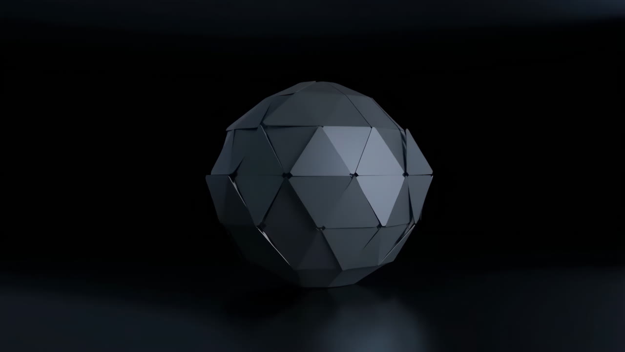 Abstract Dark Faceted Geometric Object