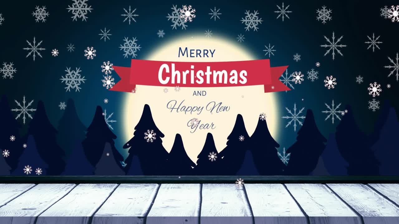 크리스마스 축하와 새해 축하 텍스트의 애니메이션