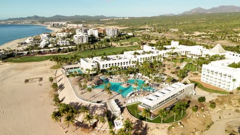 paradisus los cabos resort in cabo san lucas mexico near san josé del cabo flying away aerial view.