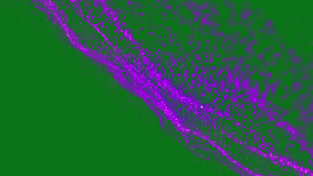 녹색 배경에 대한 추상적인 육각형 모양과 보라색 디지털 파동의 애니메이션