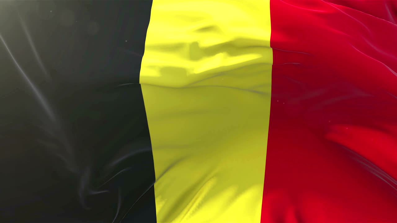 флаг бельгии в замедленном движении классический флаг плавный дул в ветре в ветреный день восходящее солнце 4к непрерывный беспрерывный цикл фон