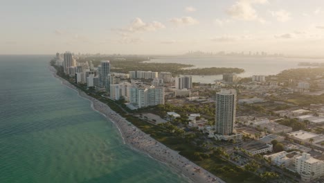 miami beach, florida. aerial drone panoramic view