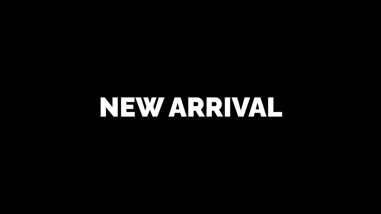 New Arrival Text with Glitch Effect on Black Background