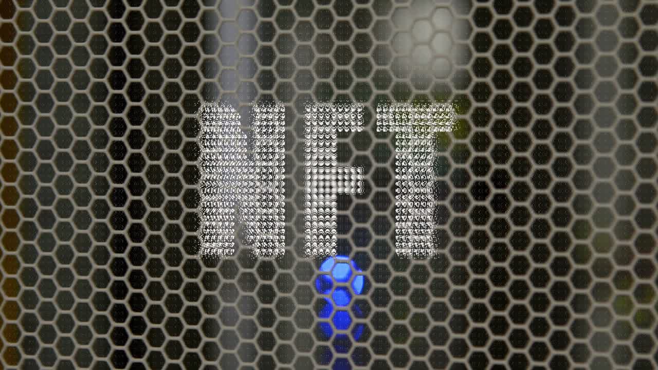 animación de texto nft sobre formas