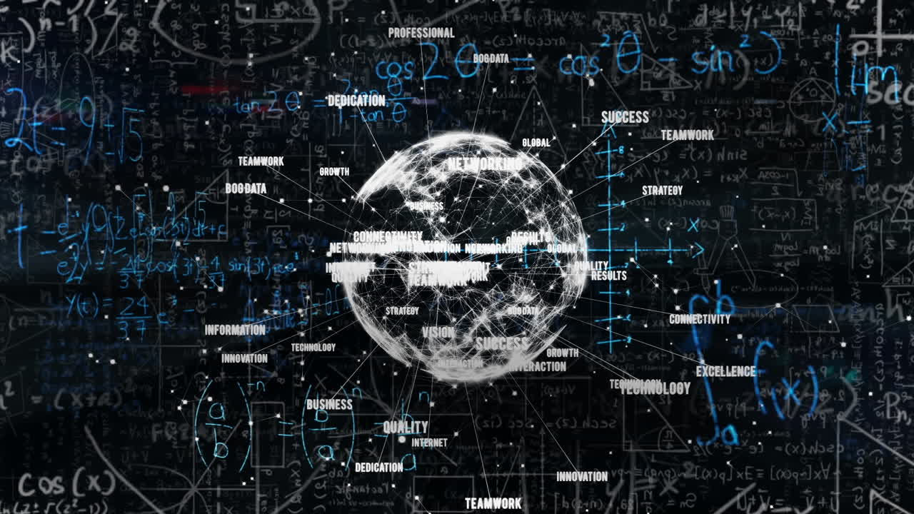 수학 방정식에 대한 연결 네트워크의 애니메이션