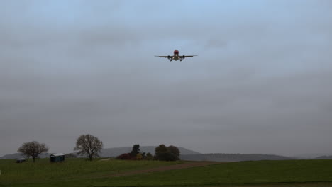 passenger airplane is landing