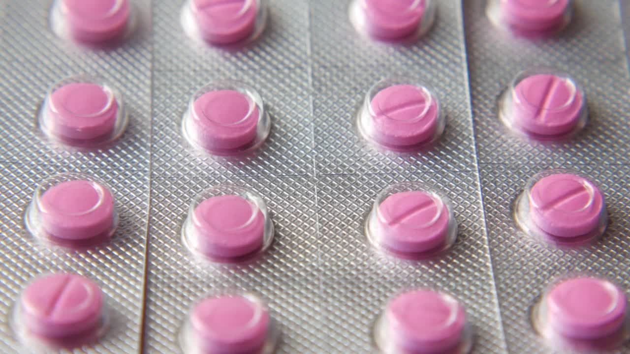 Pastillas rosas en blíster