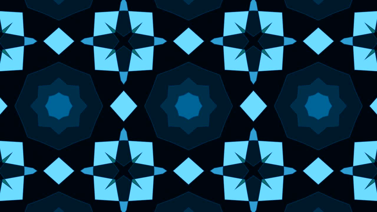 カリエドスコップ (kaleidoscope) とは様々な形状が常に形を変えているシンメトリックなパターンです