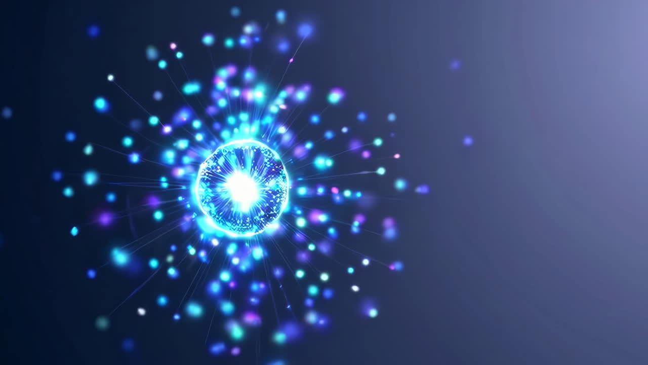 esfera brillante abstracta con partículas