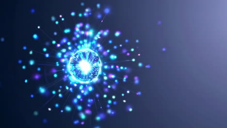 abstract glowing sphere with particles