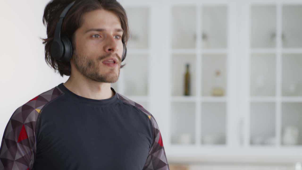 Man Working Out At Home