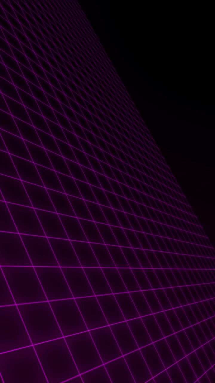 Animated Purple Neon Grid Moving on Black Background