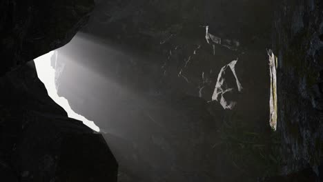 sun light inside mysterious cave