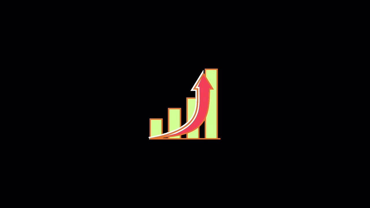 Animated Bar Chart Showing Financial Growth with Rising Arrow
