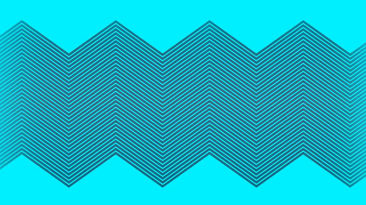 animación de líneas en zigzag que se mueven en movimiento hipnótico sobre fondo azul