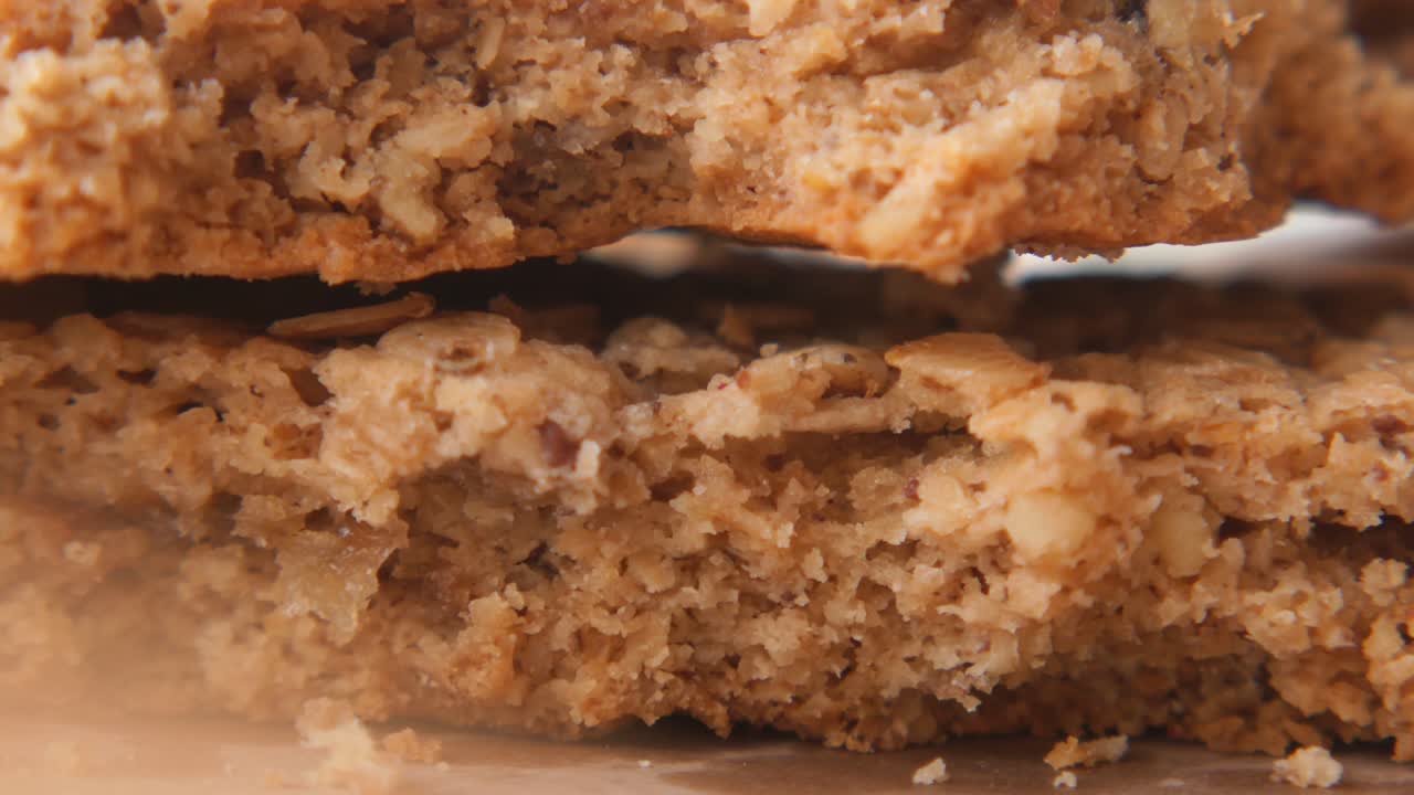 Stacked Oatmeal Cookies Close Up