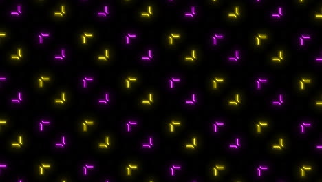 vibrant zigzag pattern created with vertical lines of purple, yellow, and black. each line terminates in a distinct color, forming a visually appealing design