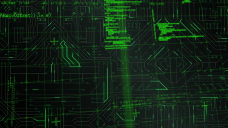 data on green circuit board