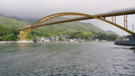 bridge over seto inland sea islands with mountains