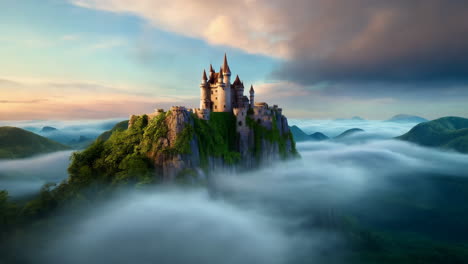majestic castle above the clouds