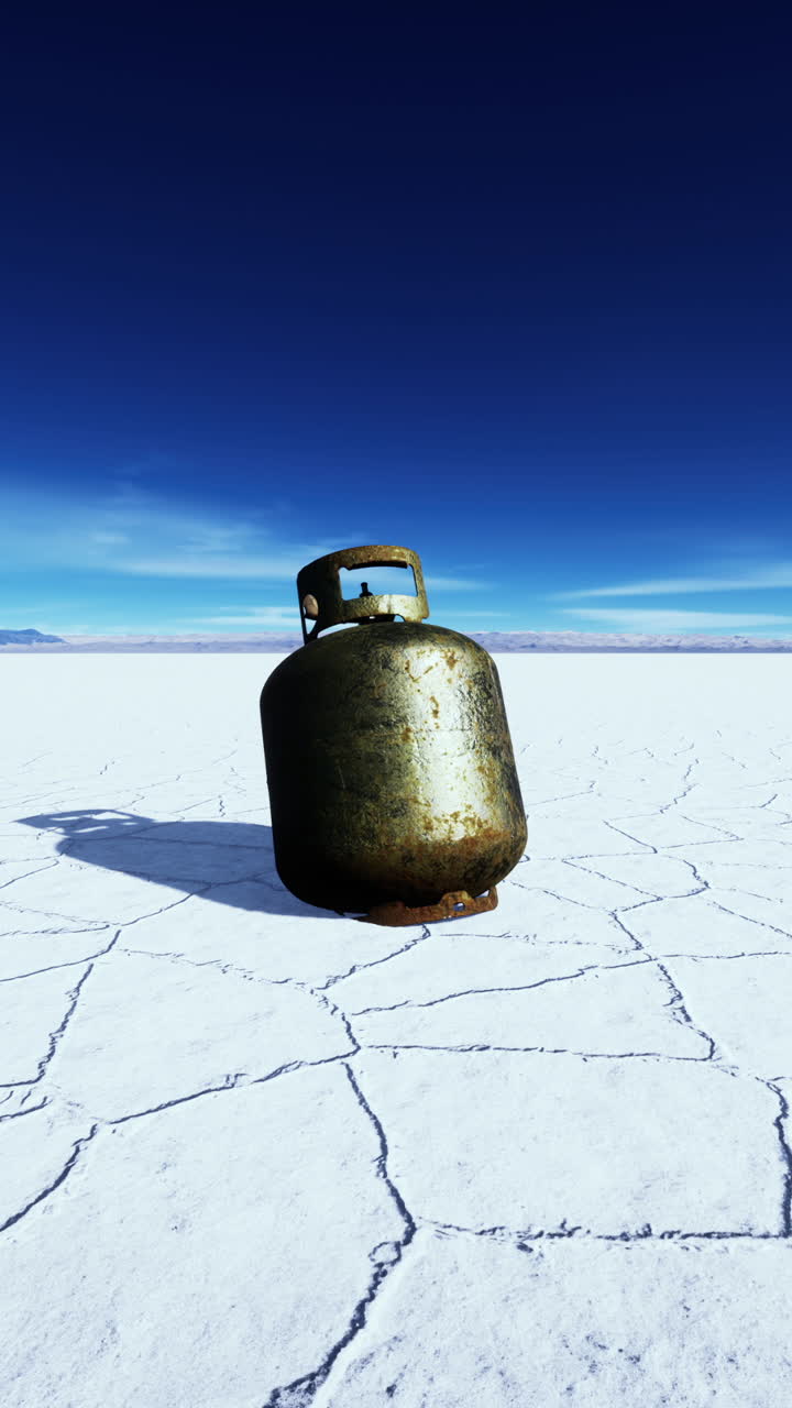 사막 에 있는 녹은 프로판 크