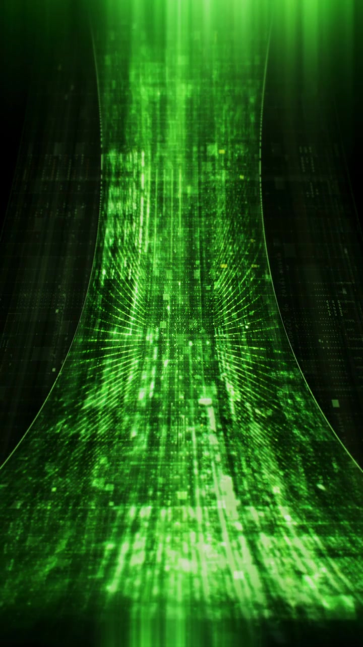 Futuristisk vertikal skærmdisplaymatrix, højteknologisk digital datatelemetri med krypterede tal, dynamisk baggrundsvisning til computerskrivebordsskærmformat