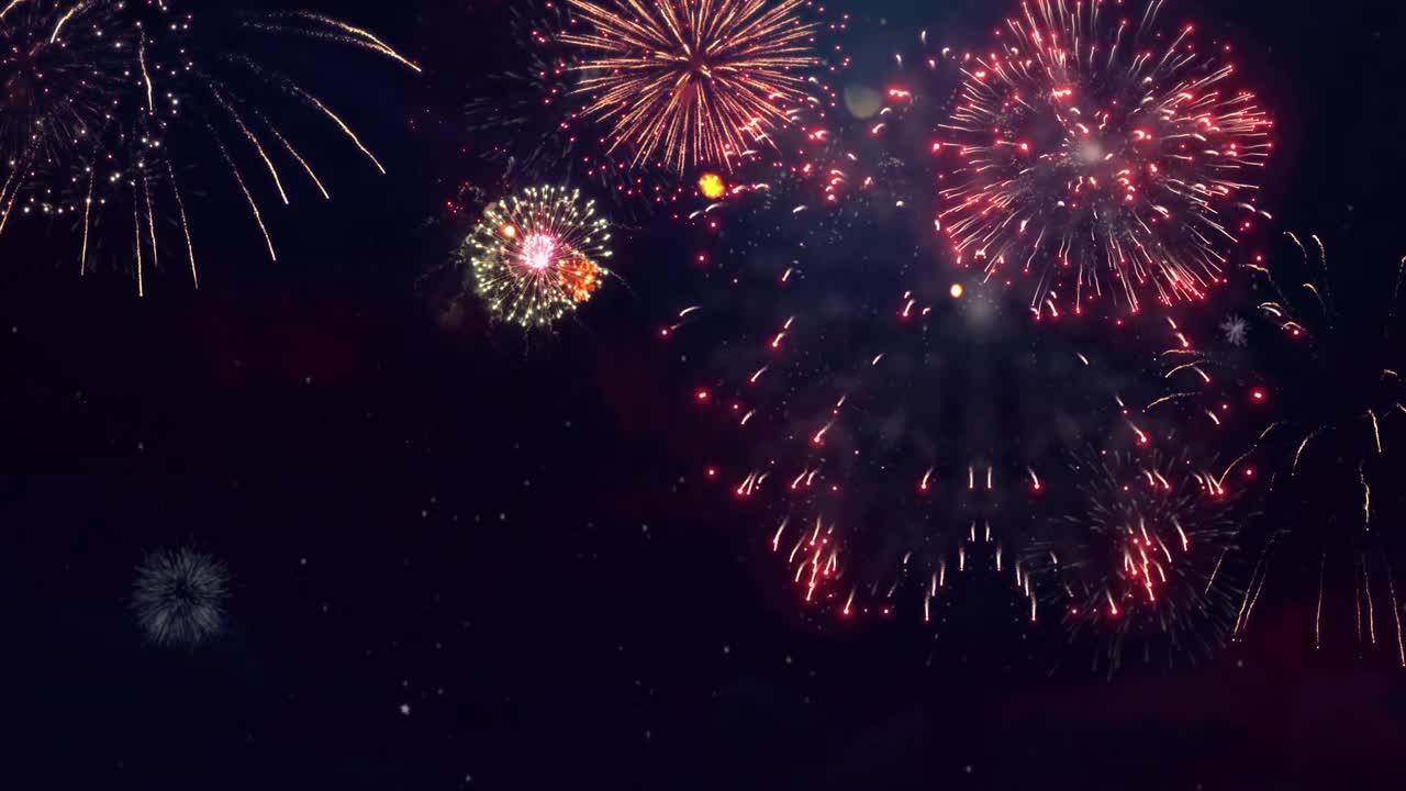 coloridos fuegos artificiales efecto de iluminación animación de bucle. concepto de celebración. luces del festival de diwali.