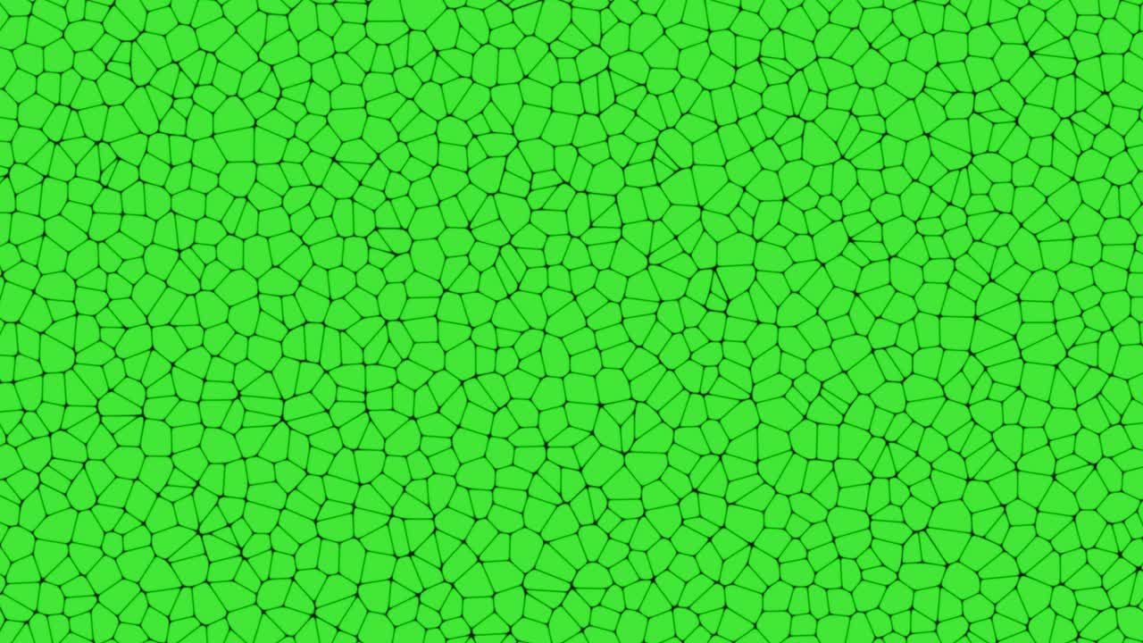 Plant cell animation, biology animation, green abstract crystal pattern chroma key