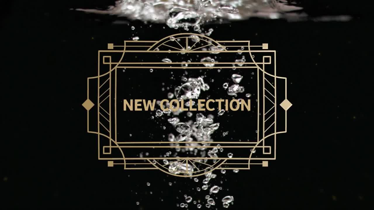 검은색 바탕에 새 컬렉션 텍스트의 애니메이션