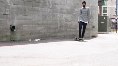 a man in a covid mask does stunts on a skateboard during the coronavirus pandemic outbreak crisis 1